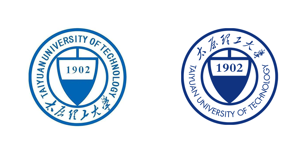 太原理工大学新旧LOGO对比（左旧右新）